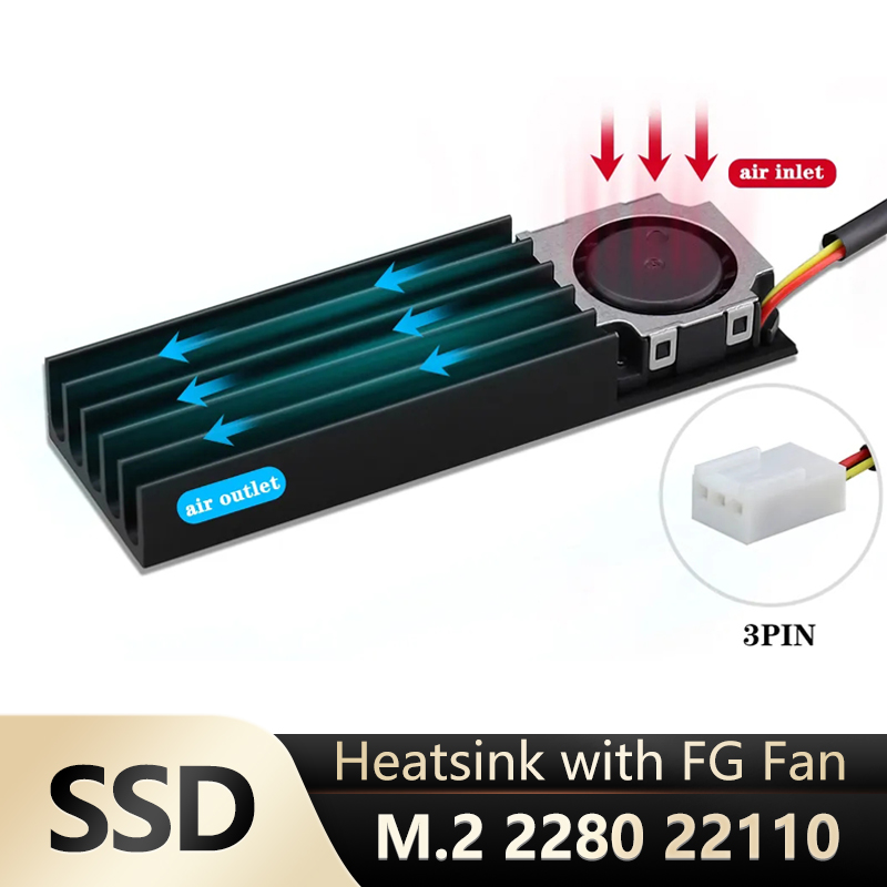 M2 Heatsink Cooler - Gdstime M.2 2280 22110 مروحة القرص