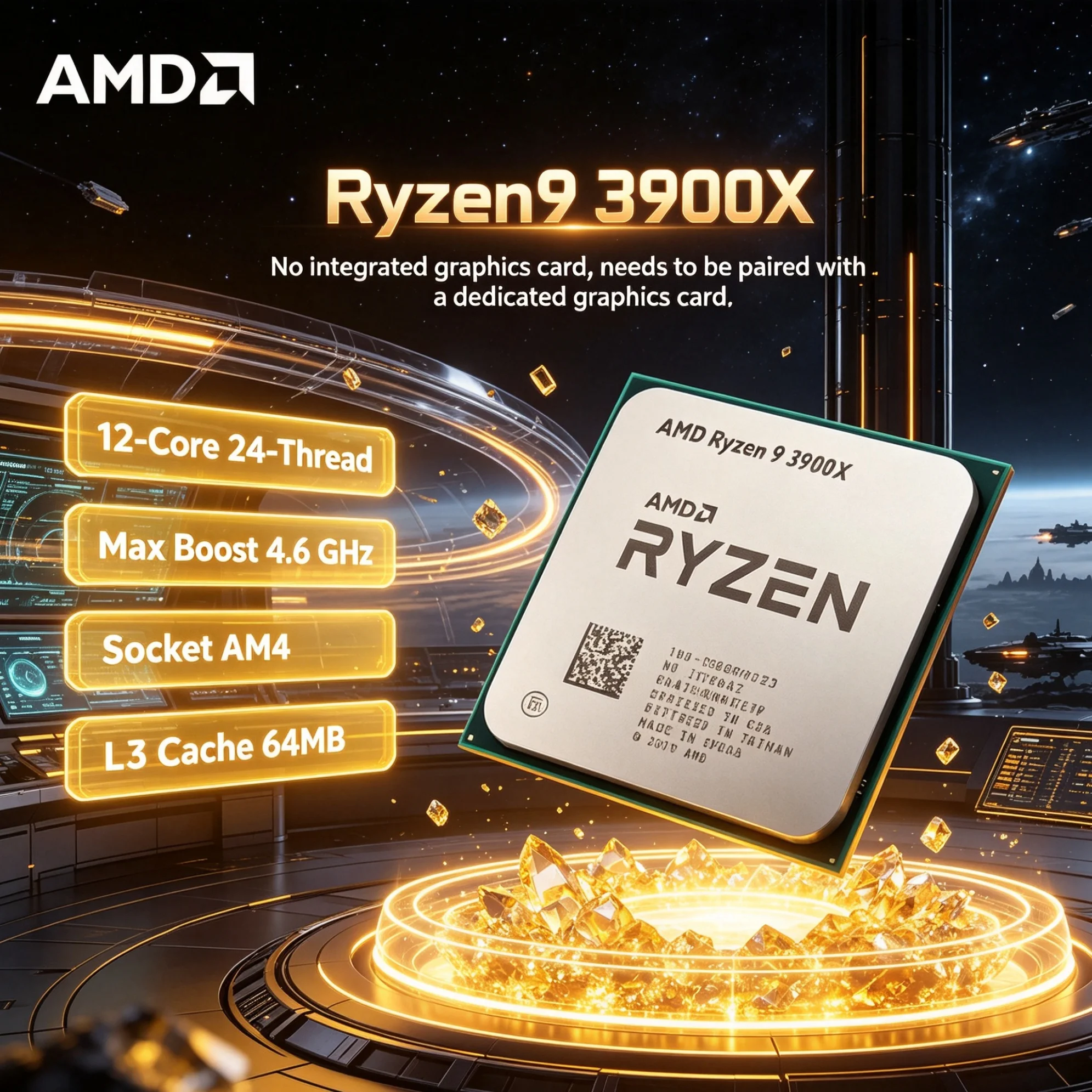 Amd Cpu Ryzen 9 - معالج AMD Ryzen 9 3900X، 12