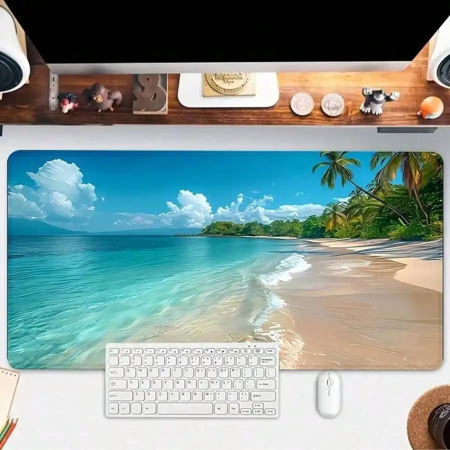 لوحة ماوس بلو أوشن بتصميم شاطئ - مراجعة Gaming Accessories As Gifts وسعره