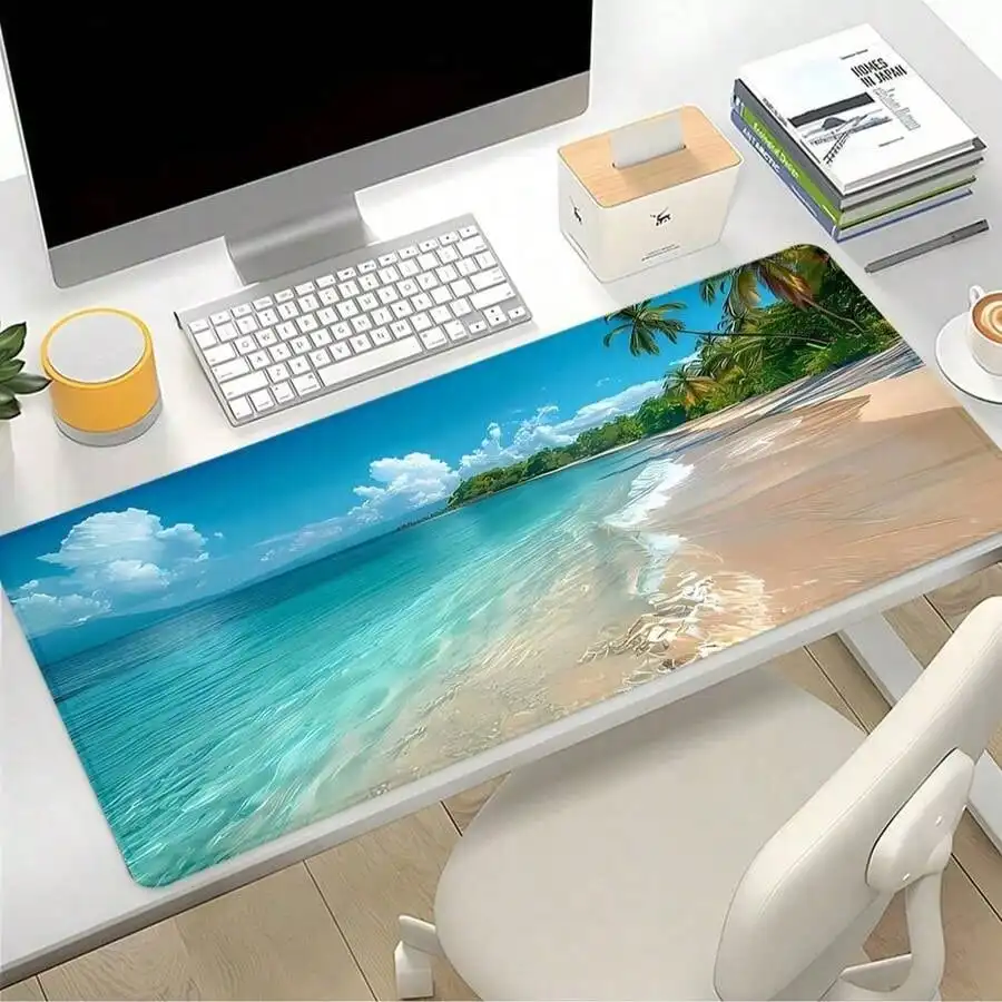 لوحة ماوس بلو أوشن بتصميم شاطئ - مراجعة Gaming Accessories As Gifts وسعره