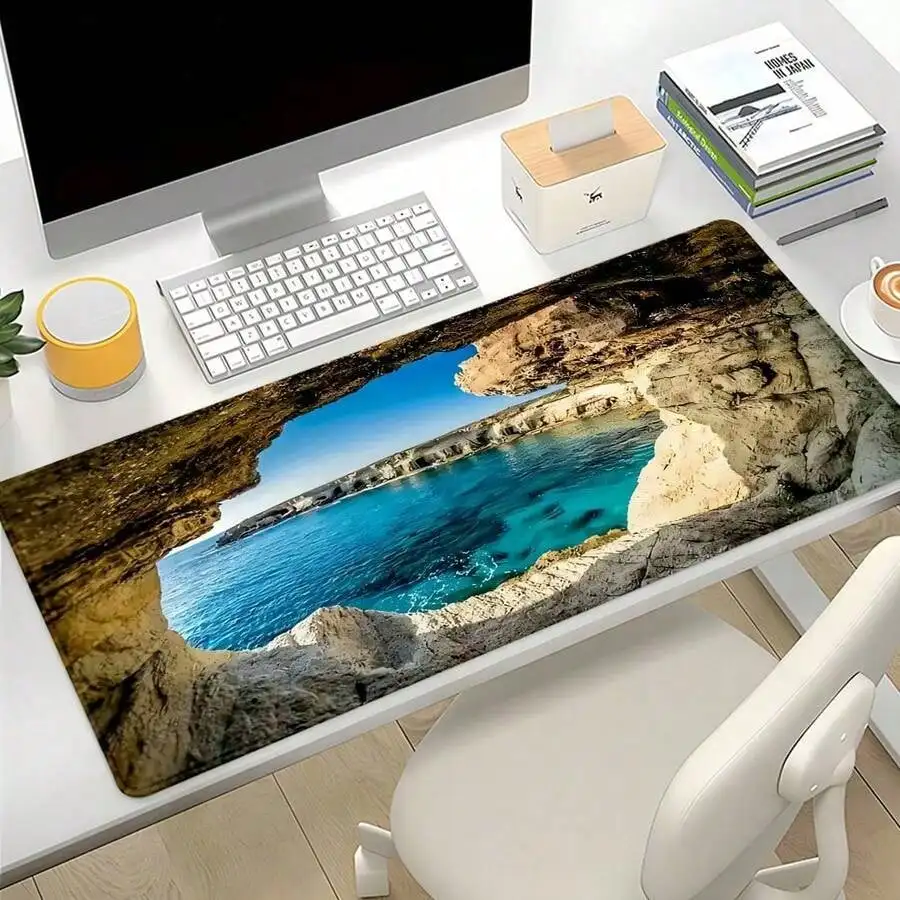 لوحة ماوس بلو أوشن بتصميم شاطئ - مراجعة Gaming Accessories As Gifts وسعره