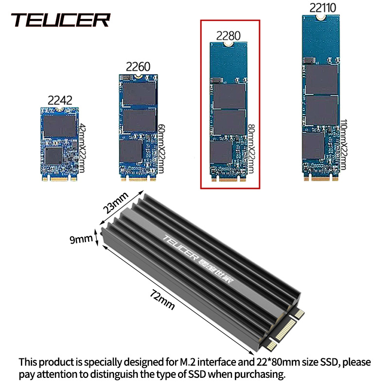 TEUCER M2 SSD المبرد NVME 2280 - مراجعة M2 Heatsink Cooler وسعره