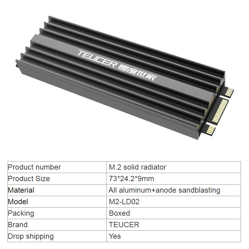 TEUCER M2 SSD المبرد NVME 2280 - مراجعة M2 Heatsink Cooler وسعره