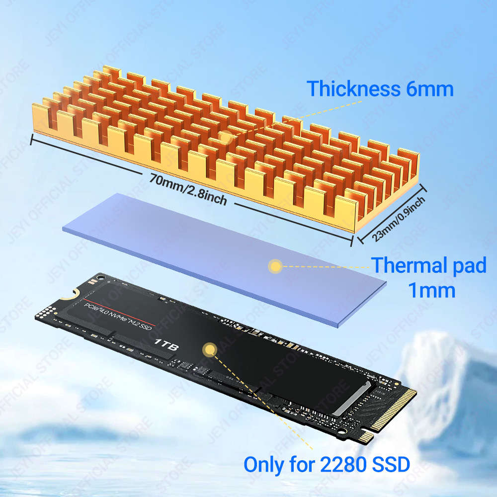 JEYI M.2 SSD مبرد ألومنيوم متع - مراجعة M2 Heatsink Cooler وسعره