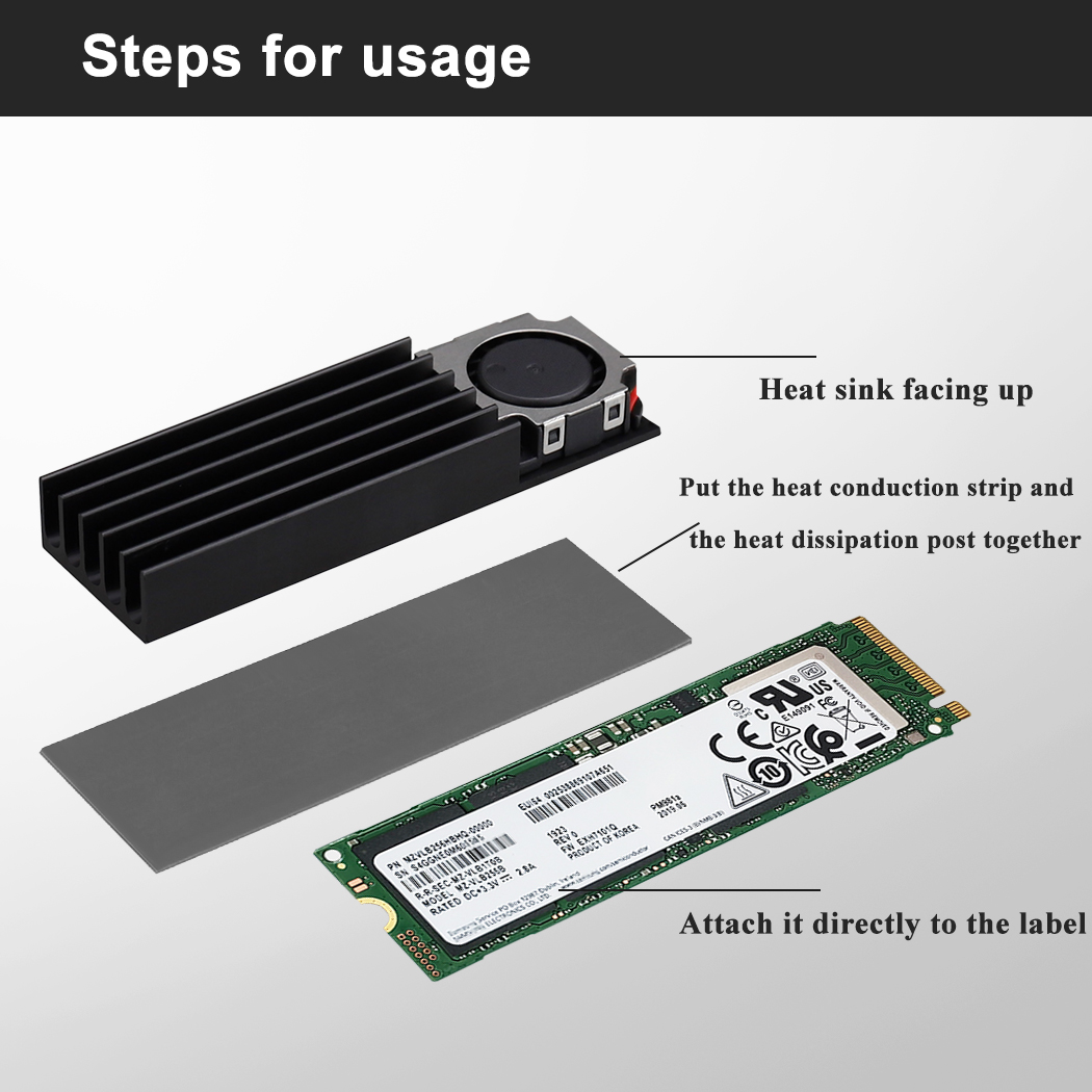 Gdstime M.2 2280 22110 مروحة ا - مراجعة M2 Heatsink Cooler وسعره