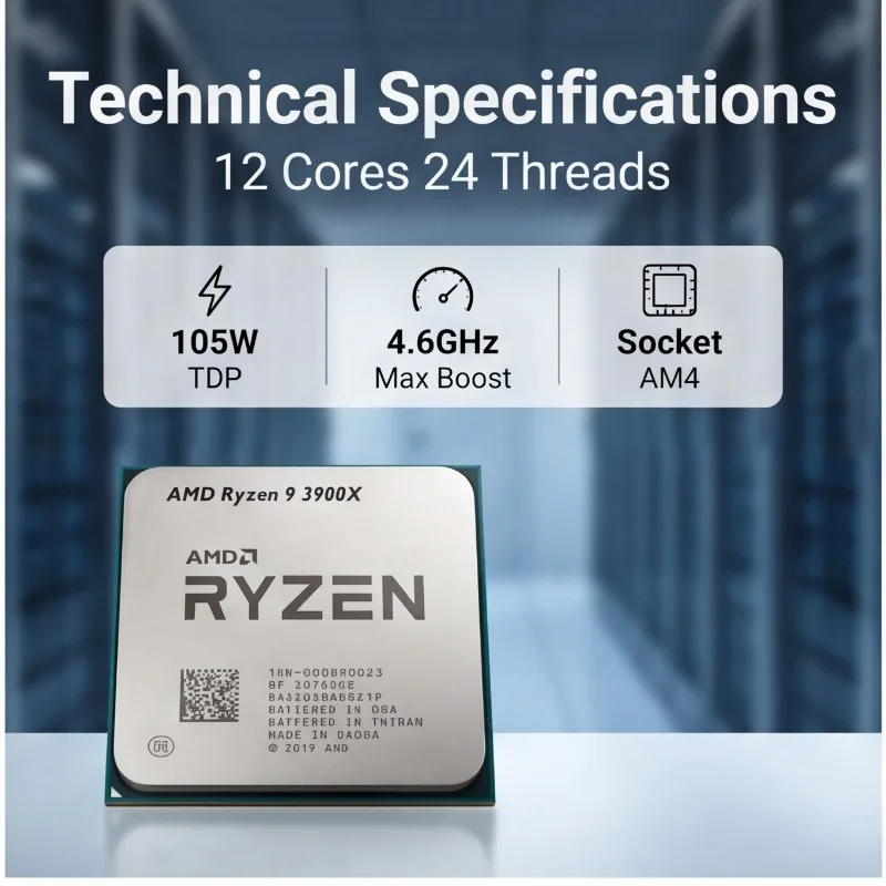 معالج AMD Ryzen 9 3900X، 12 نو - مراجعة Amd Cpu Ryzen 9 وسعره